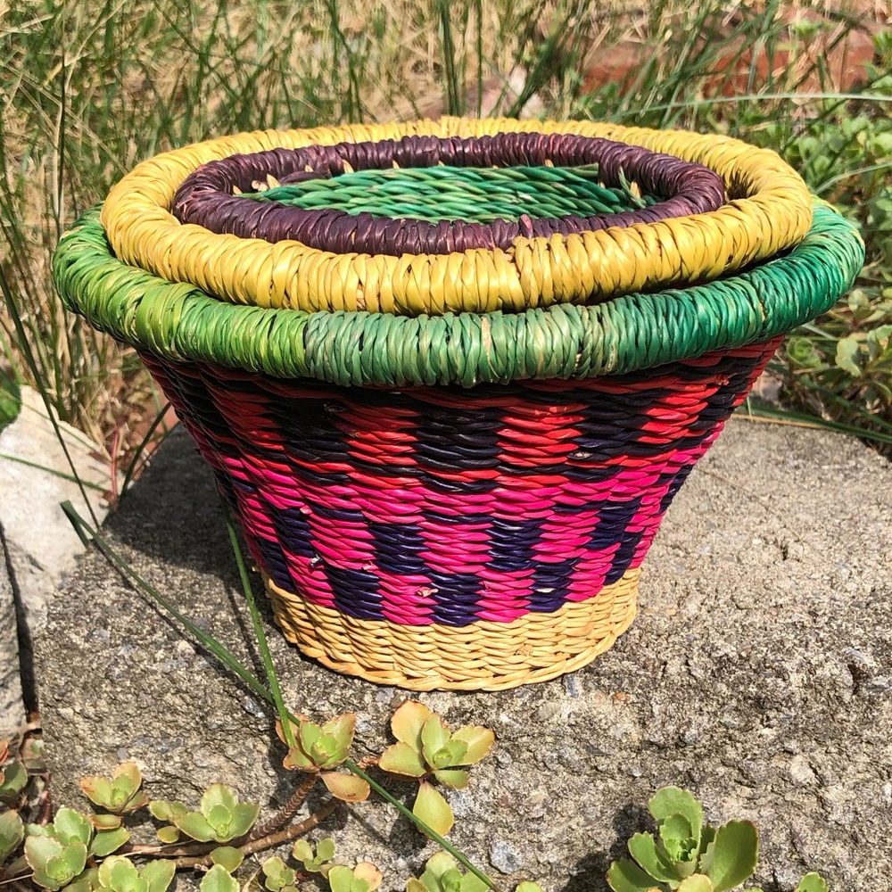 Set of 3 small fair trade baskets